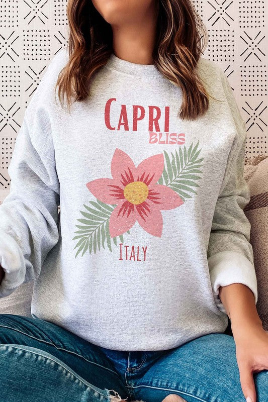 CAPRI BLISS ITALY GRAPHIC SWEATSHIRT - lolaluxeshop