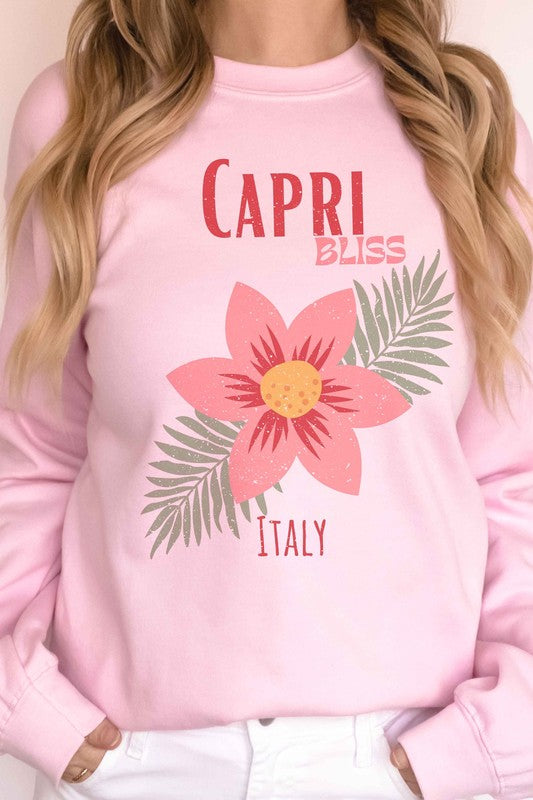 CAPRI BLISS ITALY GRAPHIC SWEATSHIRT - lolaluxeshop