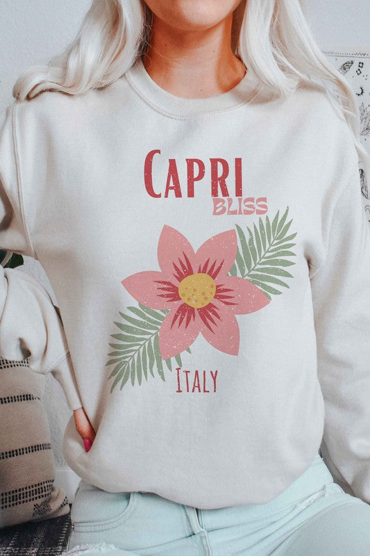 CAPRI BLISS ITALY GRAPHIC SWEATSHIRT - lolaluxeshop