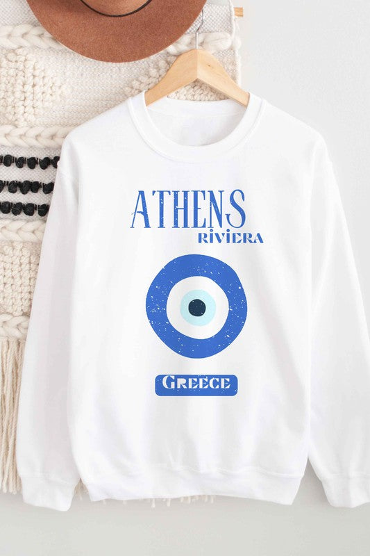 ATHENS RIVIERA GREECE GRAPHIC SWEATSHIRT - lolaluxeshop