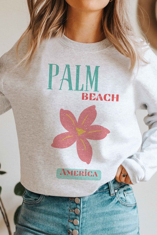 PALM BEACH AMERICA GRAPHIC SWEATSHIRT - lolaluxeshop