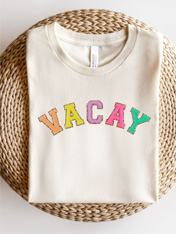 Varsity Font Colorful VACAY Softstyle Tee - lolaluxeshop