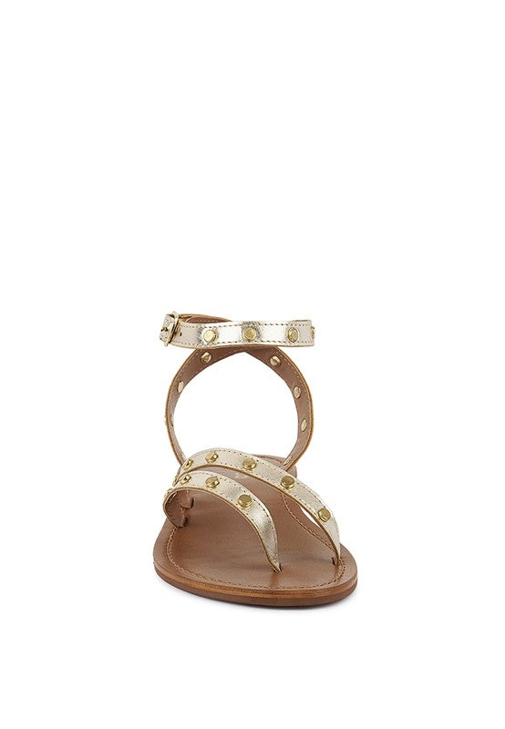 PRAH Studs Embellished Flat Sandals - lolaluxeshop