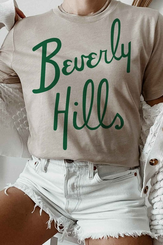 OVERSIZED BEVERLY HILLS GRAPHIC TEE - lolaluxeshop