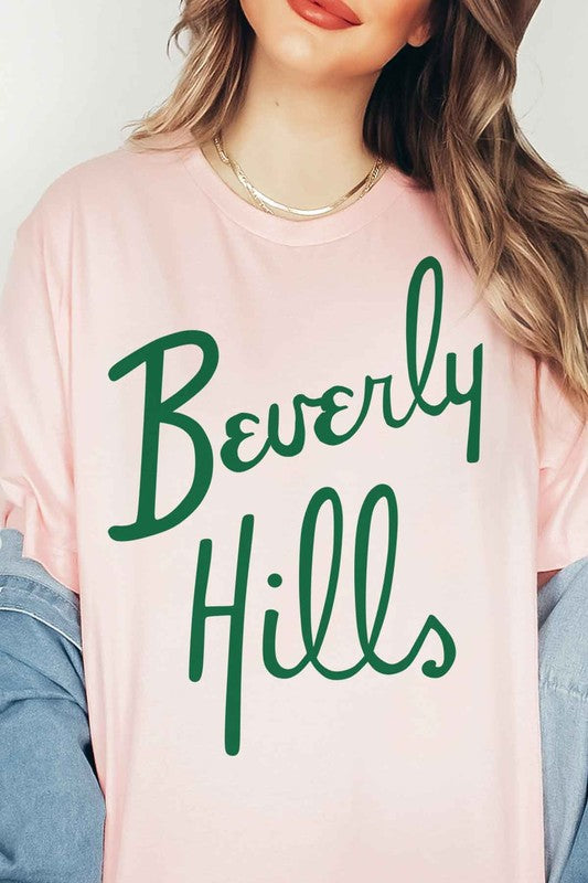 OVERSIZED BEVERLY HILLS GRAPHIC TEE - lolaluxeshop