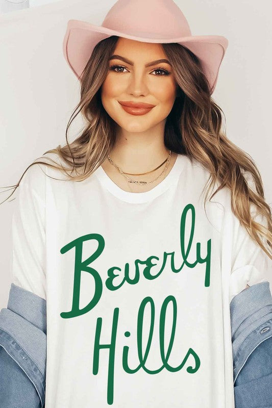 OVERSIZED BEVERLY HILLS GRAPHIC TEE - lolaluxeshop