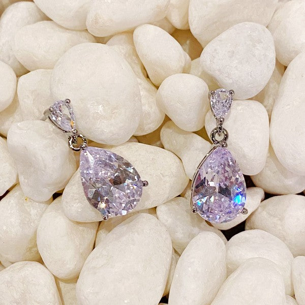 Crystal Clear Teardrop Earrings - lolaluxeshop