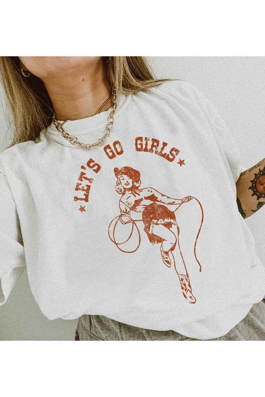 LETS GO GIRLS WESTERN OVERSIZED GRAPHIC TEE - lolaluxeshop