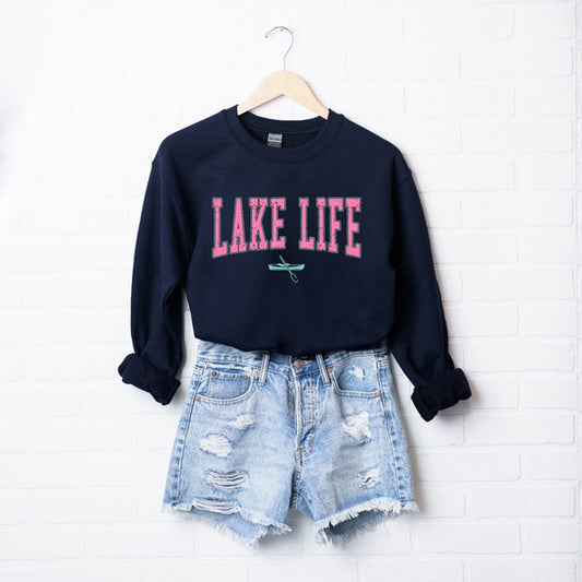 Lake Life Canoe Graphic Sweatshirt - lolaluxeshop