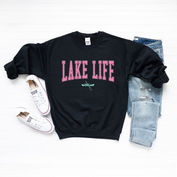 Lake Life Canoe Graphic Sweatshirt - lolaluxeshop