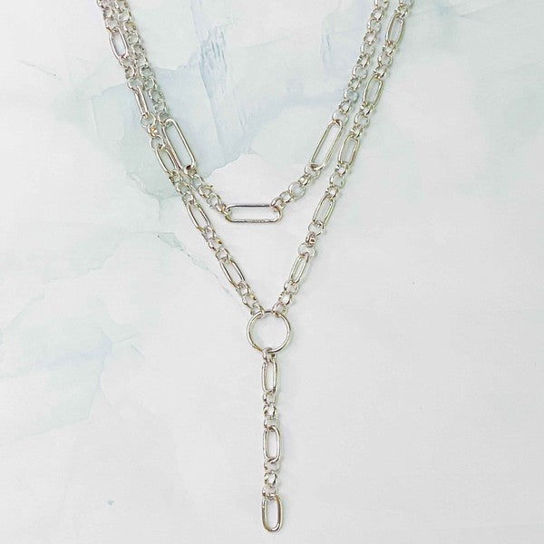 T Drop Layered Chain Necklace - lolaluxeshop