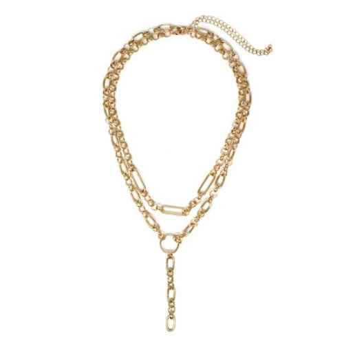 T Drop Layered Chain Necklace - lolaluxeshop