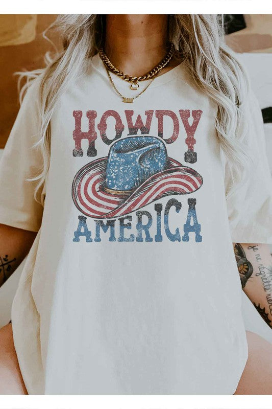 HOWDY AMERICA USA GRAPHIC PLUS SIZE TEE - lolaluxeshop