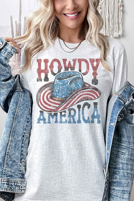 HOWDY AMERICA USA GRAPHIC PLUS SIZE TEE - lolaluxeshop