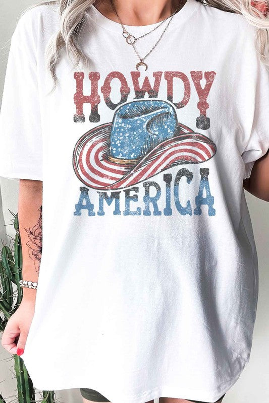 HOWDY AMERICA USA GRAPHIC PLUS SIZE TEE - lolaluxeshop