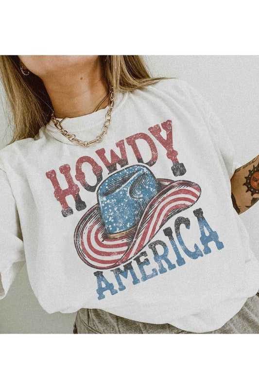 HOWDY AMERICA USA GRAPHIC PLUS SIZE TEE - lolaluxeshop