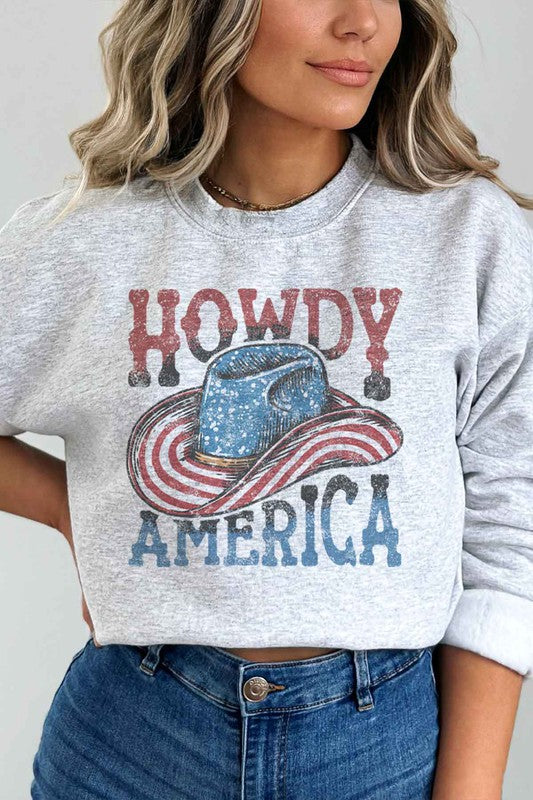 HOWDY AMERICA USA GRAPHIC SWEATSHIRT - lolaluxeshop