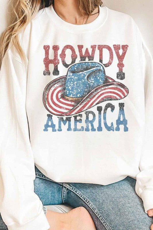 HOWDY AMERICA USA GRAPHIC SWEATSHIRT - lolaluxeshop