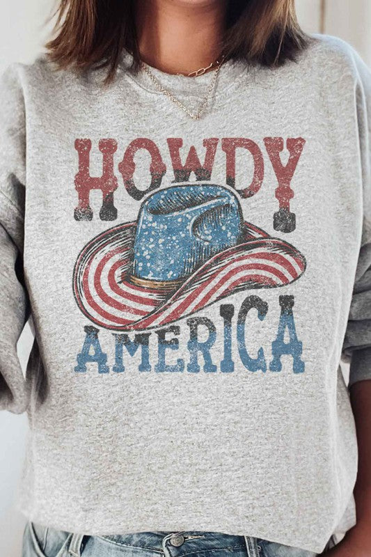 HOWDY AMERICA USA GRAPHIC SWEATSHIRT - lolaluxeshop