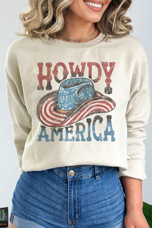 HOWDY AMERICA USA GRAPHIC SWEATSHIRT - lolaluxeshop