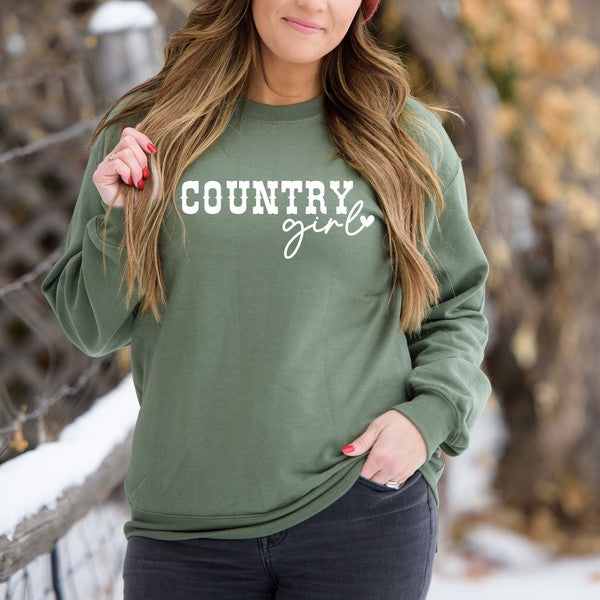 Country Girl Heart Graphic Sweatshirt - lolaluxeshop