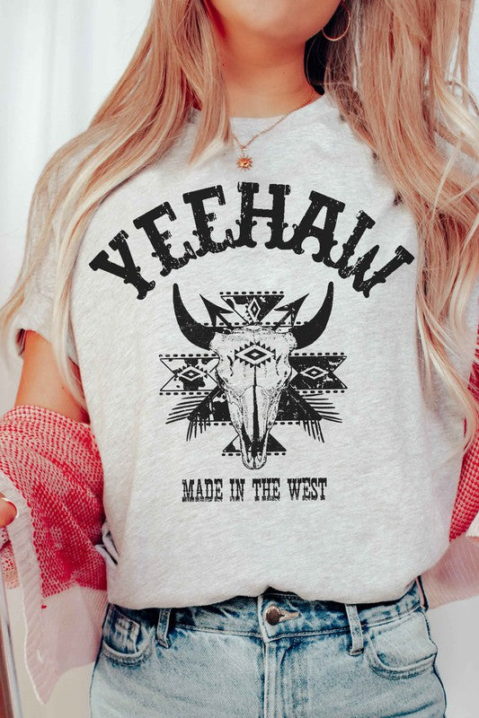 YEEHAW AZTEC LONGHORN GRAPHIC TEE - lolaluxeshop