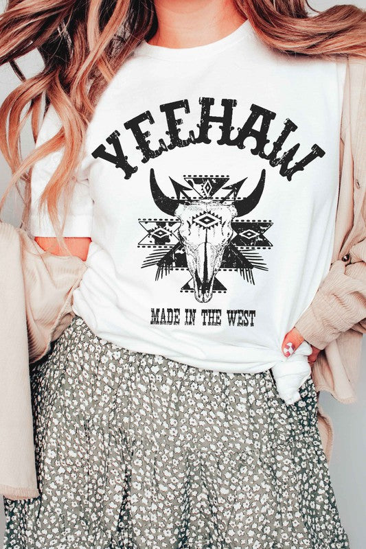 YEEHAW AZTEC LONGHORN GRAPHIC TEE - lolaluxeshop