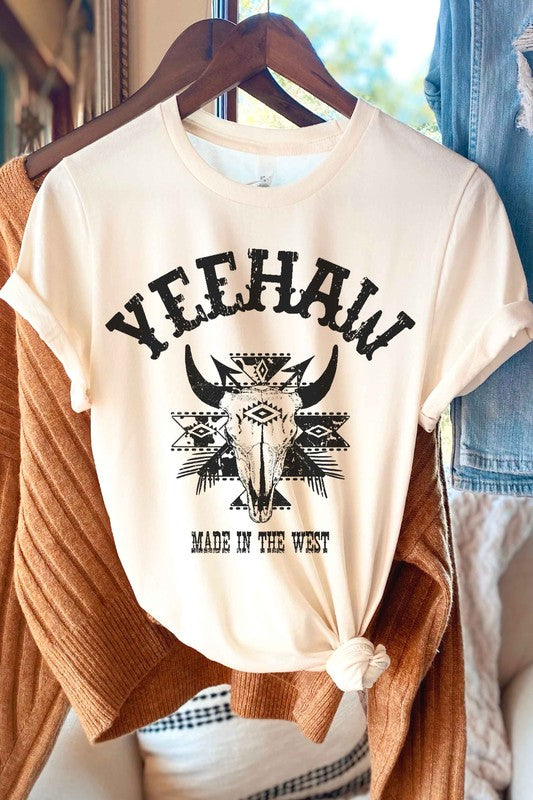 YEEHAW AZTEC LONGHORN GRAPHIC TEE - lolaluxeshop