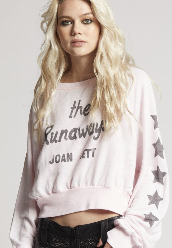 Joan Jett The Runaways Cropped Sweatshirt - lolaluxeshop