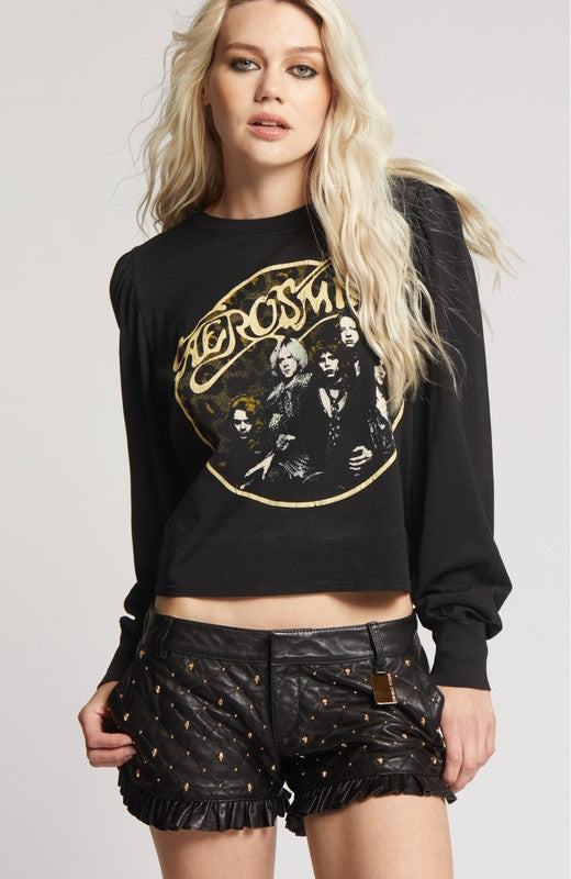 Aerosmith Back In The Saddle Puff Long Sleeve Tee - lolaluxeshop