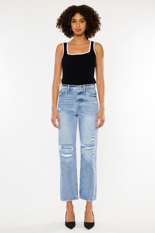 High Rise 90's Boyfriend Jeans - lolaluxeshop