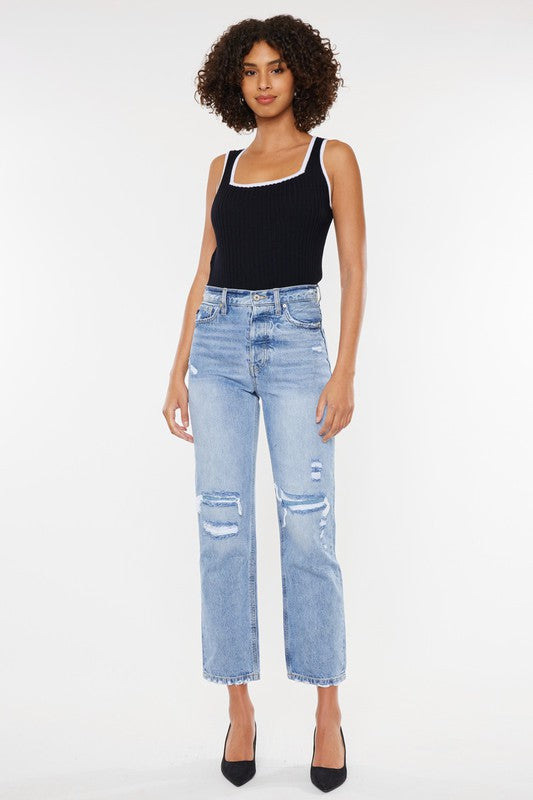 High Rise 90's Boyfriend Jeans - lolaluxeshop