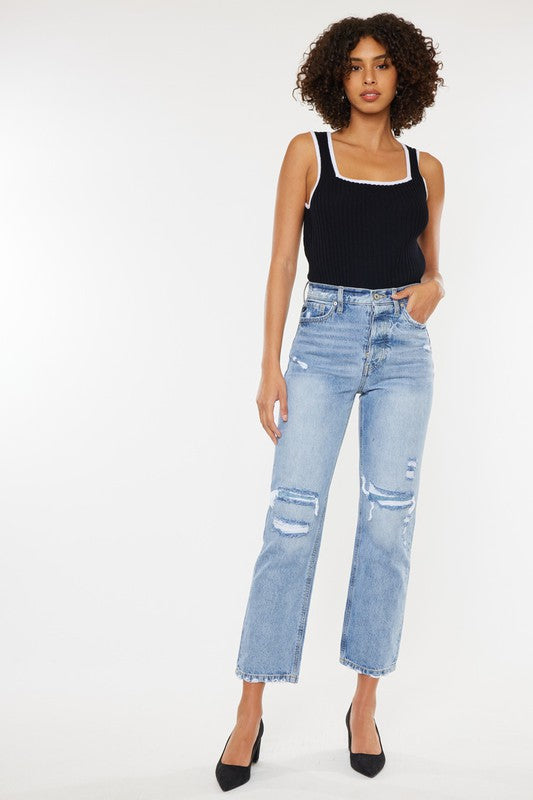 High Rise 90's Boyfriend Jeans - lolaluxeshop