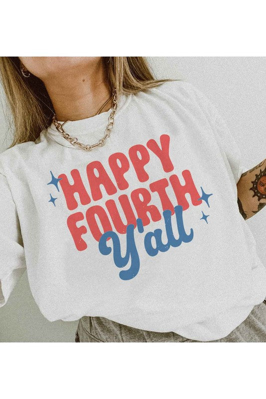 HAPPY FOURTH YALL GRAPHIC TEE / T-SHIRT - lolaluxeshop