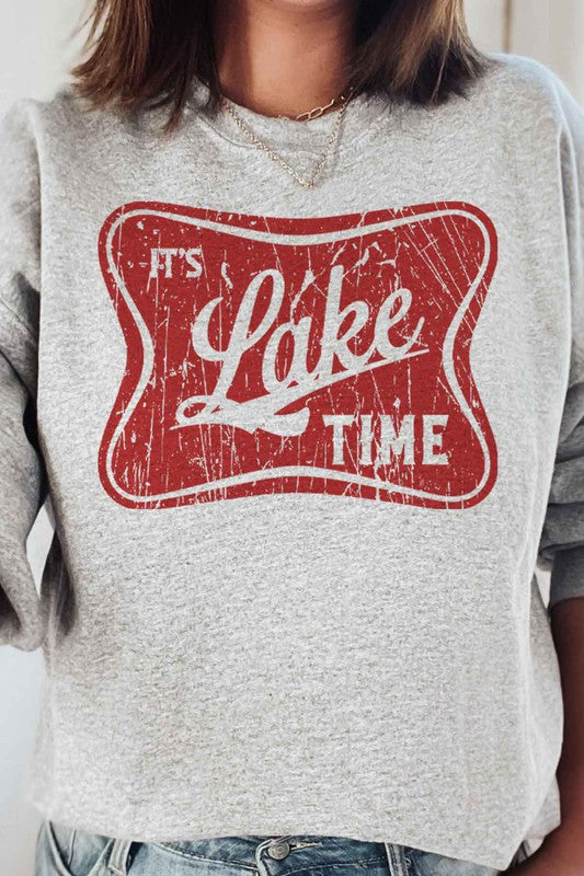 ITS LAKE TIME GRAPHIC SWEATSHIRT - lolaluxeshop