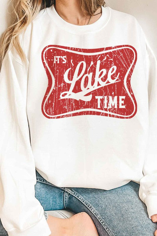 ITS LAKE TIME GRAPHIC SWEATSHIRT - lolaluxeshop