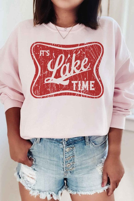 ITS LAKE TIME GRAPHIC SWEATSHIRT - lolaluxeshop