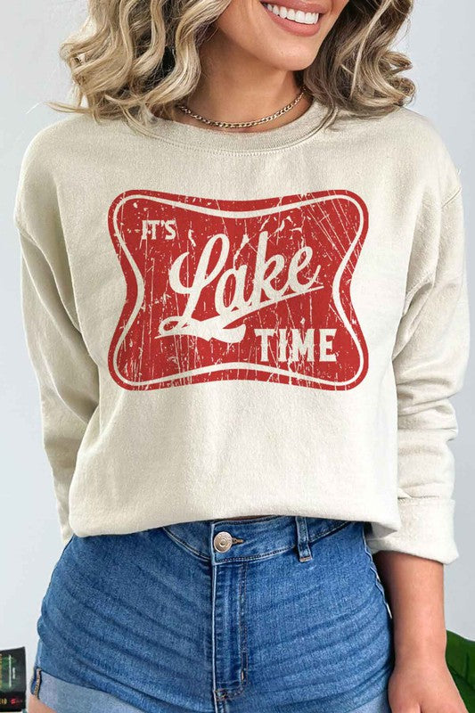 ITS LAKE TIME GRAPHIC SWEATSHIRT - lolaluxeshop