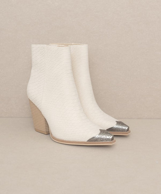 OASIS SOCIETY Zion - Bootie with Etched Metal Toe - lolaluxeshop