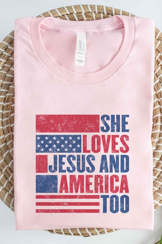 LOVES JESUS AND AMERICA OVERSIZED TEE / T-SHIRT - lolaluxeshop