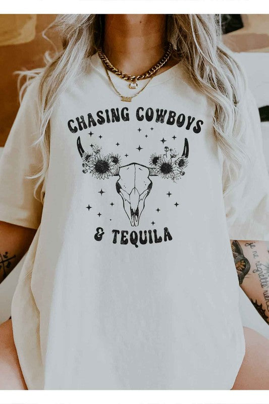 COWBOYS AND TEQUILA GRAPHIC TEE / T-SHIRT - lolaluxeshop