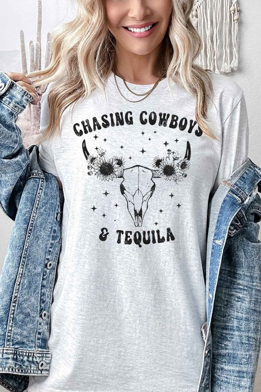 COWBOYS AND TEQUILA GRAPHIC TEE / T-SHIRT - lolaluxeshop