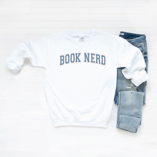 Varsity Book Nerd Graphic Sweatshirt - lolaluxeshop