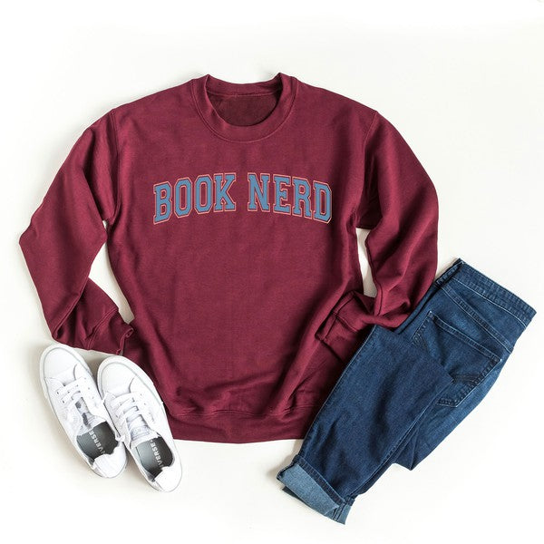 Varsity Book Nerd Graphic Sweatshirt - lolaluxeshop