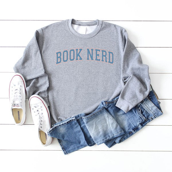 Varsity Book Nerd Graphic Sweatshirt - lolaluxeshop