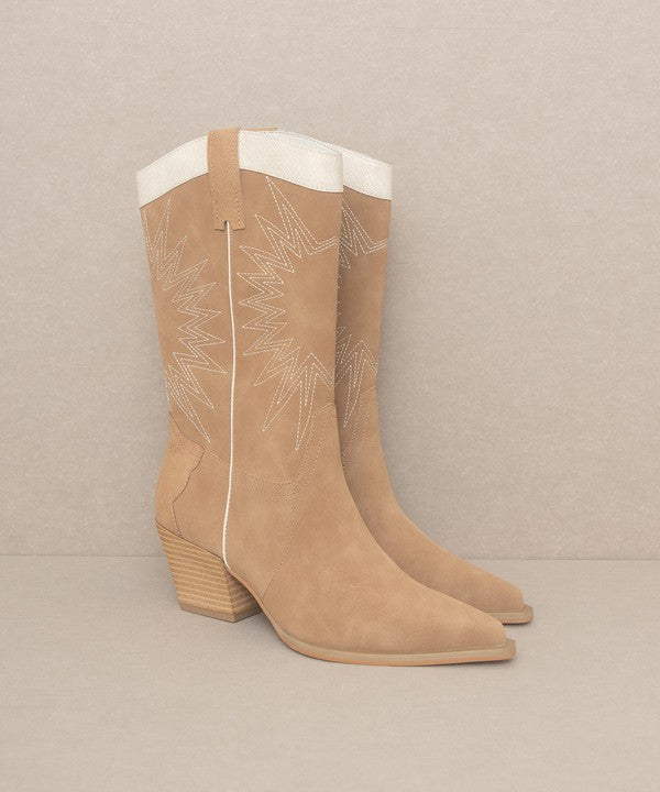 OASIS SOCIETY Halle - Paneled Cowboy Boots - lolaluxeshop