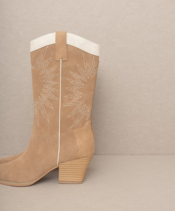 OASIS SOCIETY Halle - Paneled Cowboy Boots - lolaluxeshop