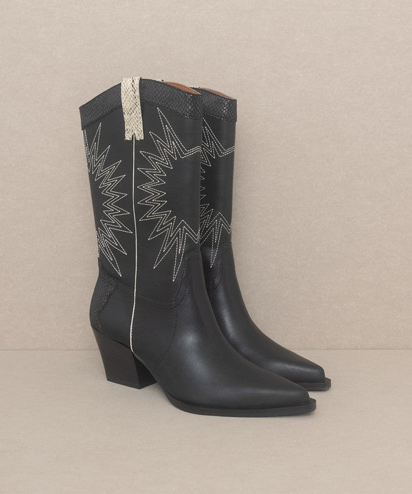 OASIS SOCIETY Halle - Paneled Cowboy Boots - lolaluxeshop