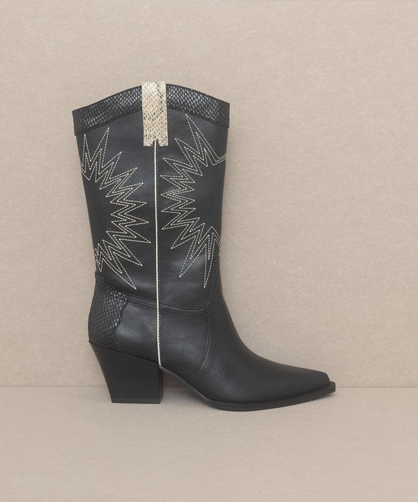 OASIS SOCIETY Halle - Paneled Cowboy Boots - lolaluxeshop