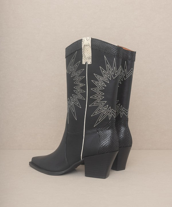 OASIS SOCIETY Halle - Paneled Cowboy Boots - lolaluxeshop